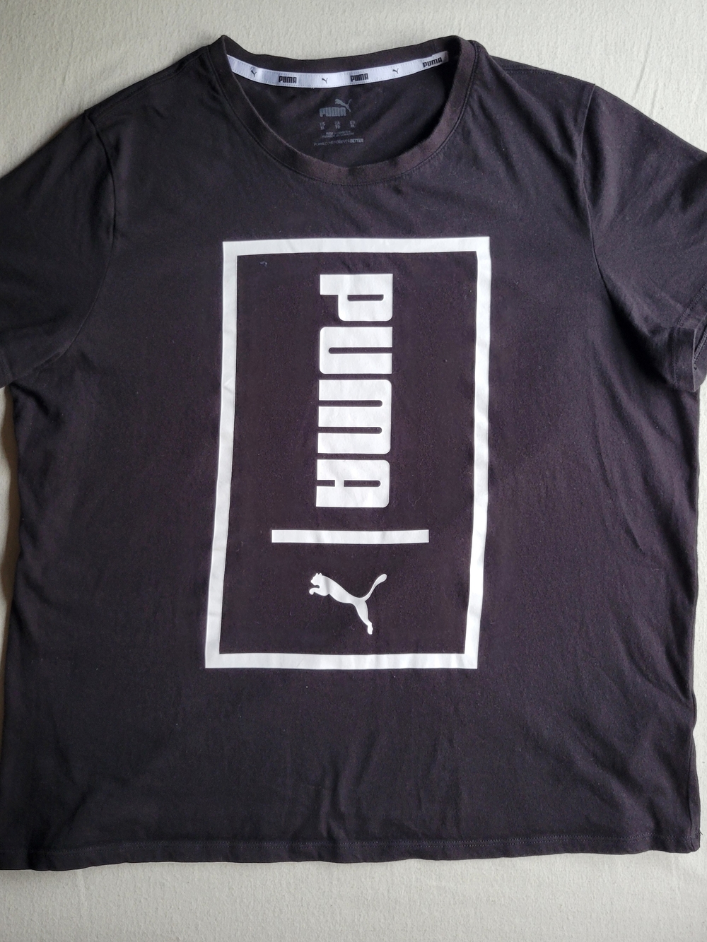Puma Black Tee with White Box Logo